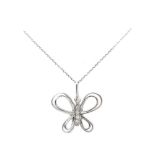 White gold and diamonds butterfly pendant