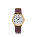 Frederique Constant Geneve Slim Line Lady Small Second gold plated and leather wristwatch