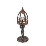 Art Deco wrought iron table lamp