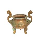 Oriental bronze censer, early 20th century