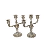 Silver pair of candelabras