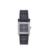 Gucci steel and leather wristwatch