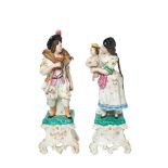 French porcelain pair of figures, late 19th century