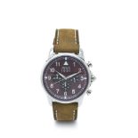 Cerruti 1181 steel and leather wristwatch