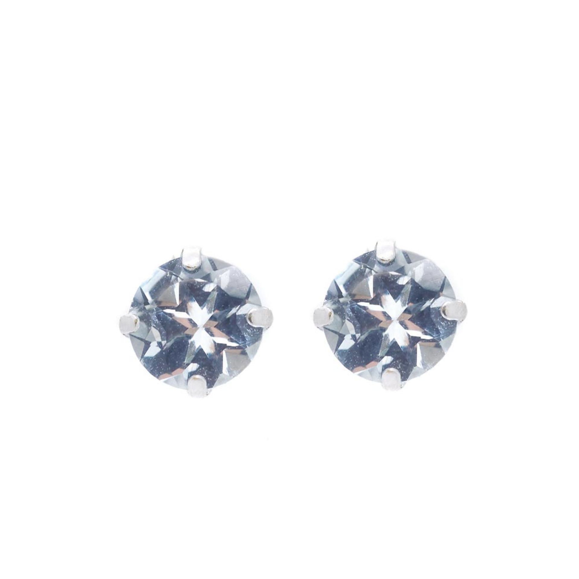 White gold and blue quartz earrings
