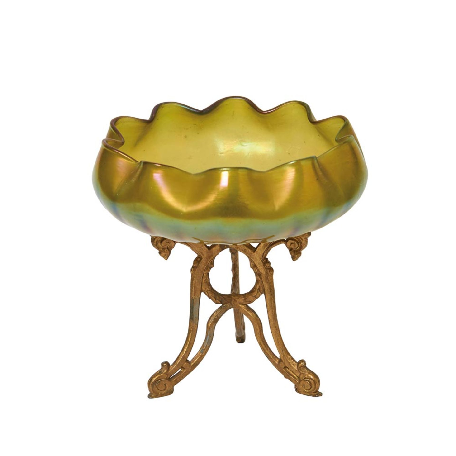 Glass Loetz style centrepiece, early 20th century
