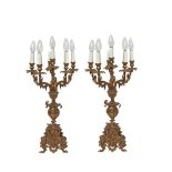 Bronze Louis XV style pair of candelabras