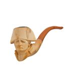 Meerschaum and amber head of Napoleon design pipe