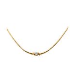 Gold, white gold and diamonds choker