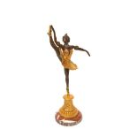 European gilt bronze dancer sculpture