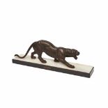 French Art Deco calamine panther sculpture, c.1930
