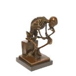 French bronze skeleton sculpture