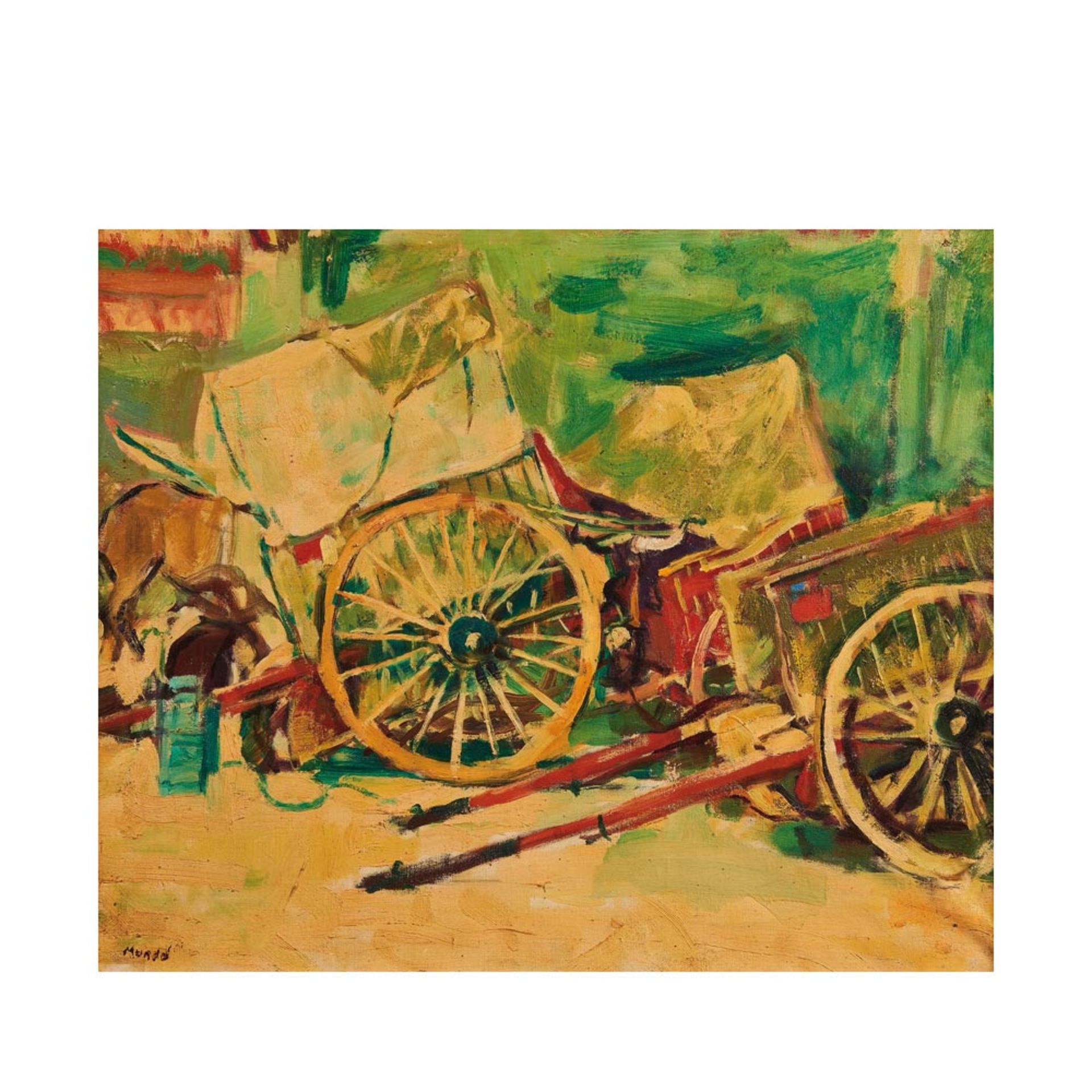 Carriages. Oil on canvas