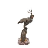 European bronze falcon sculpture