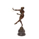 European bronze and ivory Art Deco style juggler sculpture