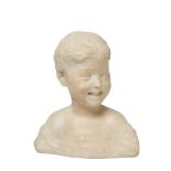 European alabaster child bust, early 20th century