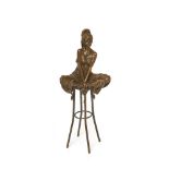 French bronze girl sculpture