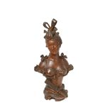 French Art Nouveau calamine lady bust