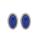 White gold, lapislazuli and diamonds earrings