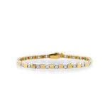 Gold, white gold and diamonds bracelet