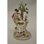 Meissen group of figures around a fruit tree (minor damages and some restorations), 10.
