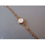 Ladies 9ct gold cased Rotary wristwatch with bracelet