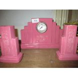 Sarreguemines Art Deco mantel clock,