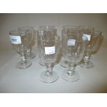 Set of ten 19th Century cut glass sherry glasses