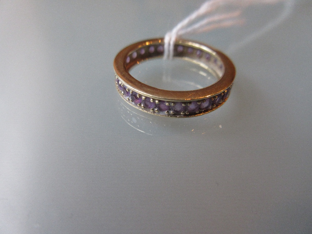 9ct Gold amethyst set full eternity ring