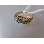 18ct Gold sapphire and diamond set ring