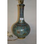 Antique Chinese cloisonne bottle vase with an all-over stylised and floral palmette design on a