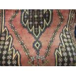 Hamadan rug on red ground,