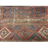 South West Persian saddle rug (worn) together with two Kelims