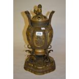 Late 19th or early 20th Century Japanese gilt and patinated bronze censer,