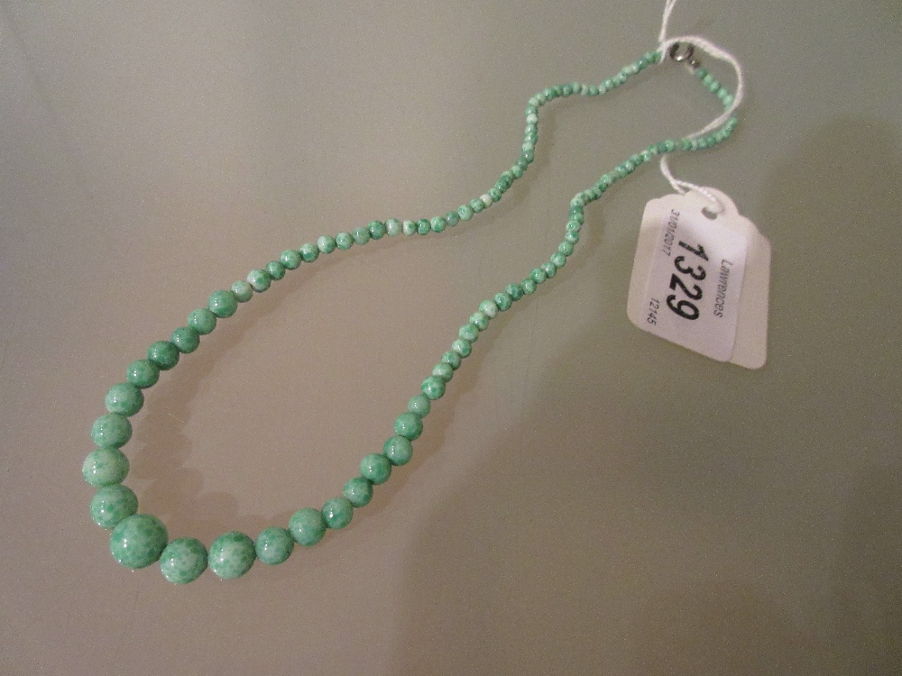 1920's Jade bead necklace