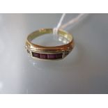 18ct Gold ruby and diamond set ring