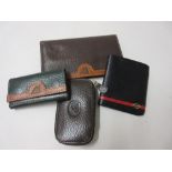 Small Pierre Cardin black leather wallet and three other small wallets / key holders