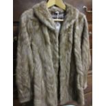 Ladies short mink fur coat and a ladies simulated snake skin leather handbag by Lederer