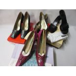 Four various pairs of ladies high heeled shoes