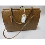 Ladies ostrich skin handbag