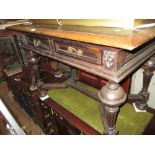 Victorian dark oak centre table,