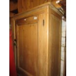 19th Century stripped pine single door side cabinet