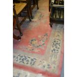 Small Chinese floral pattern pink ground carpet,