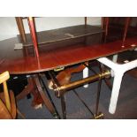 George III mahogany D-end dining table,
