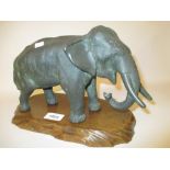 Late 19th Century Japanese dark patinated spelter figure of an elephant,