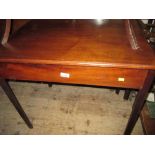 George III rectangular mahogany single drawer side table on square chamfered supports