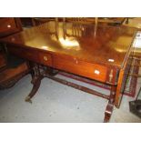 Regency rosewood rectangular drop-leaf sofa table,