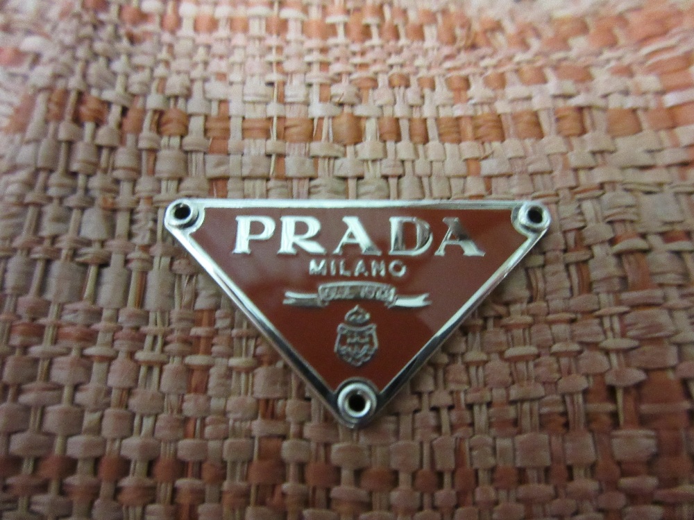 Ladies Prada raffia and snakeskin handbag - Image 2 of 4