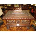 Fine 19th Century Italian carved walnut and parcel gilt casket by Gosi and Querci,