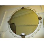 Art Deco style circular wall mirror with Perspex and parcel gilt border